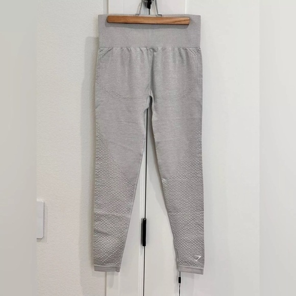 Gymshark Vital Seamless Leggings High Waisted Light Gray Marl Size Small Sporty - Picture 3 of 9